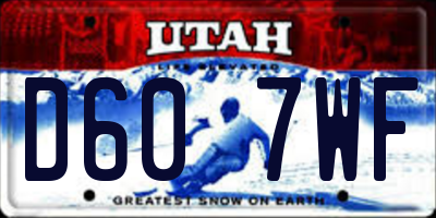 UT license plate D607WF