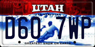 UT license plate D607WP