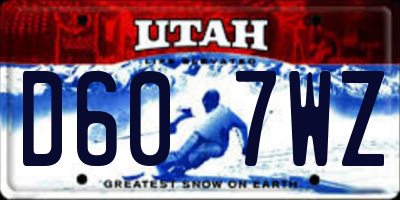 UT license plate D607WZ