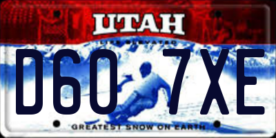UT license plate D607XE