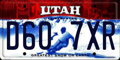 UT license plate D607XR