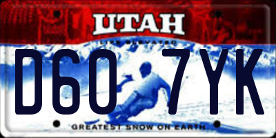 UT license plate D607YK