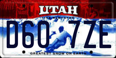 UT license plate D607ZE