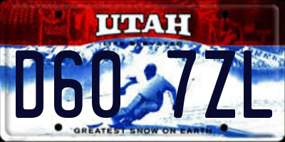 UT license plate D607ZL