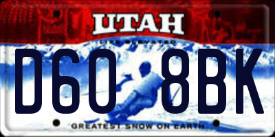 UT license plate D608BK