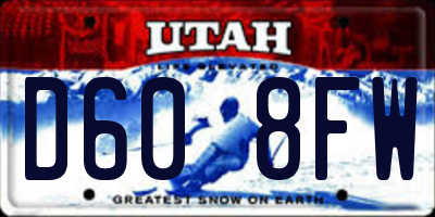 UT license plate D608FW