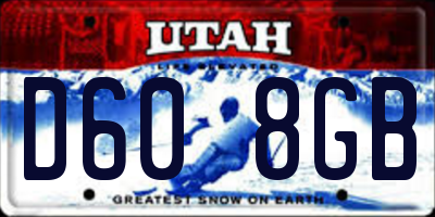 UT license plate D608GB