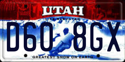 UT license plate D608GX