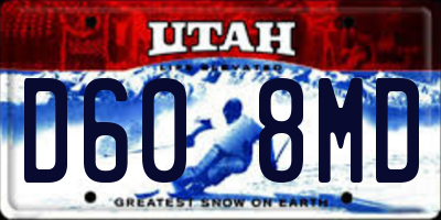 UT license plate D608MD