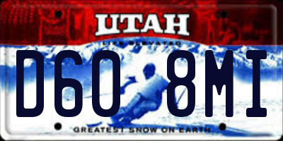 UT license plate D608MI