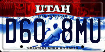 UT license plate D608MU