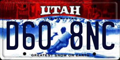 UT license plate D608NC