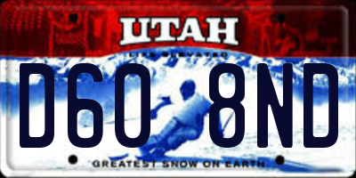 UT license plate D608ND