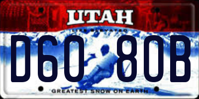 UT license plate D608OB