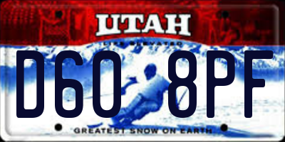 UT license plate D608PF