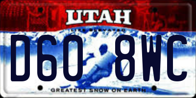 UT license plate D608WC