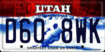 UT license plate D608WK