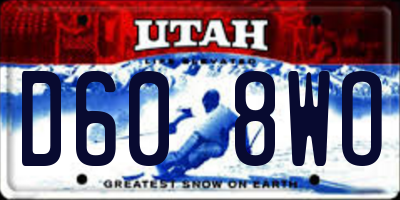 UT license plate D608WO
