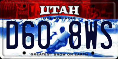 UT license plate D608WS
