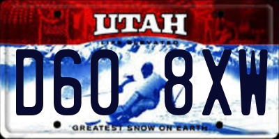 UT license plate D608XW