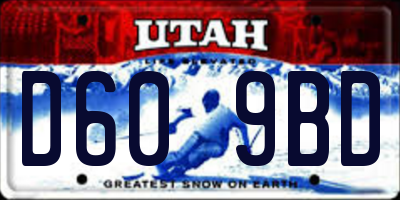 UT license plate D609BD