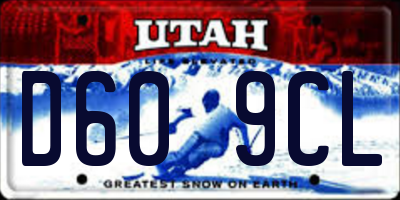 UT license plate D609CL