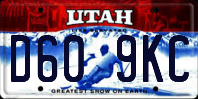 UT license plate D609KC
