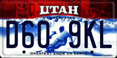 UT license plate D609KL