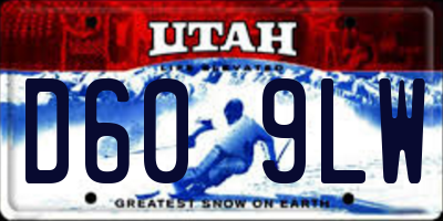 UT license plate D609LW