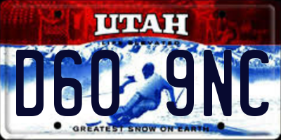 UT license plate D609NC