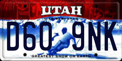 UT license plate D609NK