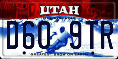 UT license plate D609TR