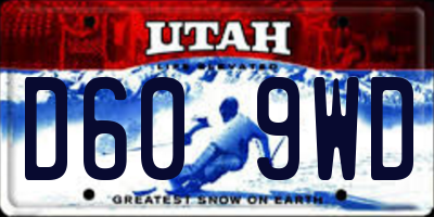 UT license plate D609WD