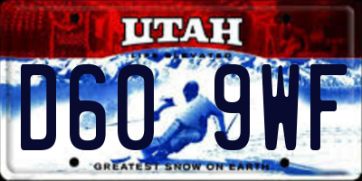 UT license plate D609WF