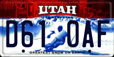 UT license plate D610AF