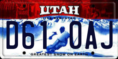 UT license plate D610AJ