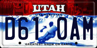 UT license plate D610AM