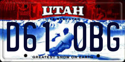 UT license plate D610BG