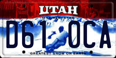 UT license plate D610CA