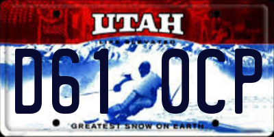 UT license plate D610CP