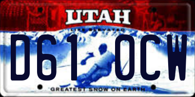 UT license plate D610CW
