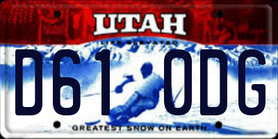 UT license plate D610DG