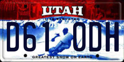 UT license plate D610DH