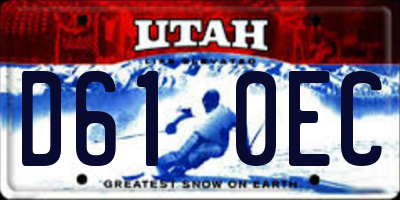 UT license plate D610EC