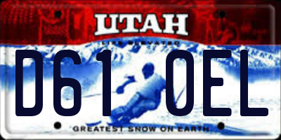 UT license plate D610EL