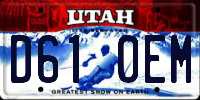 UT license plate D610EM