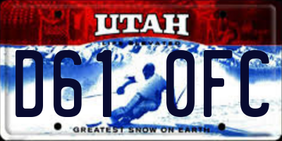 UT license plate D610FC
