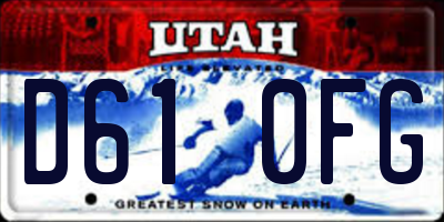 UT license plate D610FG