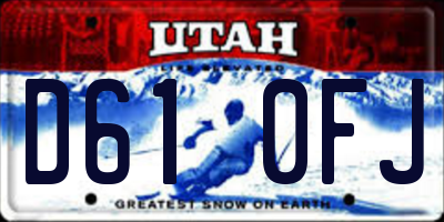 UT license plate D610FJ