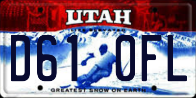 UT license plate D610FL